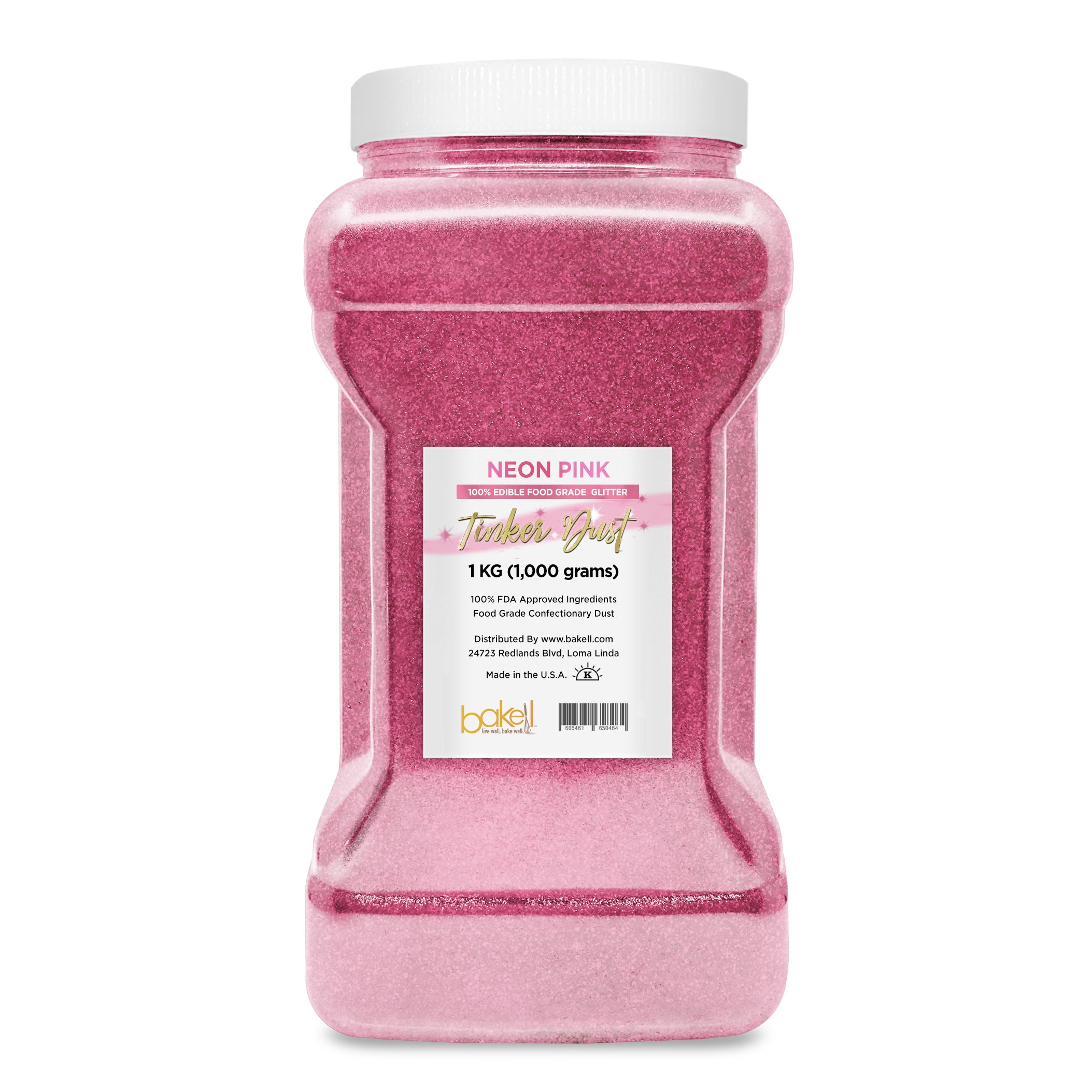 BAKELL Deep Pink Edible Glitter, 5 Gram | TINKER DUST Edible Glitter |  KOSHER Certified | 100% Edible Glitter | Cakes, Cupcakes, Cake Pops,  Fondant