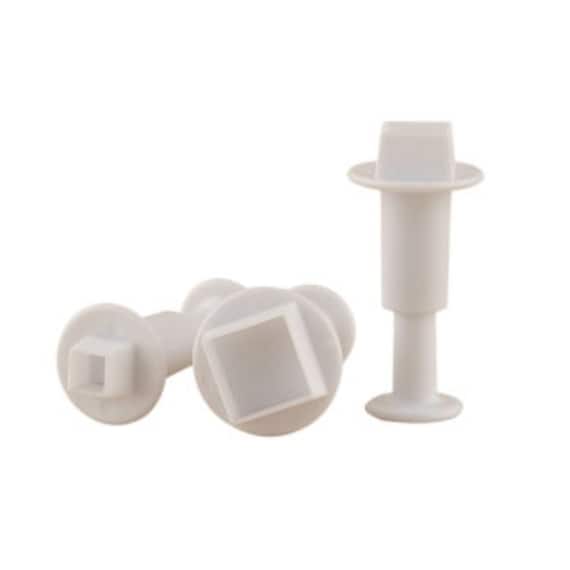 3 PC Square or Diamond SMALL Impression Pop-out Plunger Cutter Set from Bakell - AFT6235