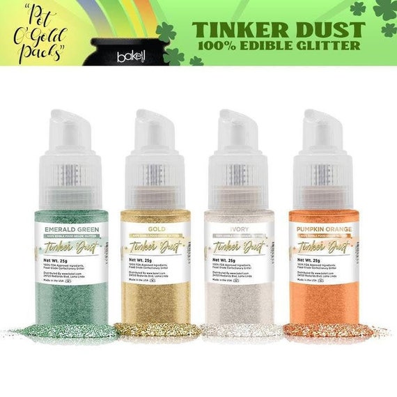 BAKELL Gold Edible Glitter, 25 Grams | TINKER DUST Edible Glitter | KOSHER  Certified | 100% Edible Glitter | Cakes, Cupcakes, Cake Pops, Drinks