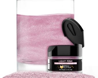Light Pink Brew Glitter Jars (4g and 25g Sizes) Edible Drink Glitter for Beer, Cocktails and Beverages