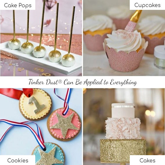 BAKELL Royal Gold Edible Glitter, 50 Grams | TINKER DUST Edible Glitter |  KOSHER Certified | 100% Edible Glitter | Cakes, Cupcakes, Cake Pops,  Drinks