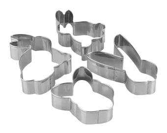 Easter Rabbit Stainless Steel Cookie Cutter (4 pcs)| For Fondant, Cookies, Chocolate, Marzipan and even Crafting Clay from Bakell