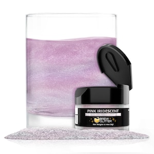Pink Iridescent Brew Glitter Jars (4g and 25g Sizes) Edible Drink Glitter for Beer, Cocktails and Beverages