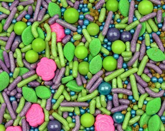 Fairy Garden Edible Sprinkles Mix (1/2 Cup and 1lb Sizes) For Cake Decorating, Ice Cream, Cupcakes & Cookies by Krazy Sprinkles