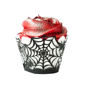 Bakell - Spiderweb Print Cupcake Liners | 25 PC Set | Cake Liners & Wrapper Cupcake - Baking, Caking and Craft Tools