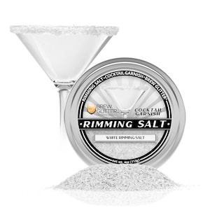 Plain White Drink Rimming Salt (4oz & 1lb Bulk Sizes) Edible Glitter Coated Salt For Beverages, Cocktails, Mocktails, Margaritas and more!