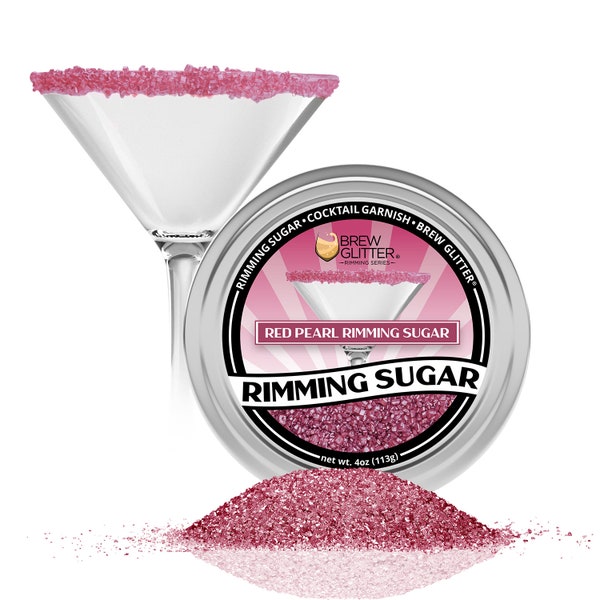 Red Pearl Drink Rimming Sugar (4oz & 1lb Bulk Sizes) | Sugar for Garnishing Cocktails,  Beverages and Soft Drinks by Brew Glitter