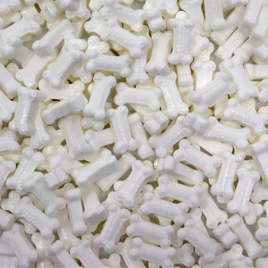 White Bone Shaped Sprinkles (1/2 Cup and 1lb Sizes) Candy Decor for Cakes & Baking by Krazy Sprinkles