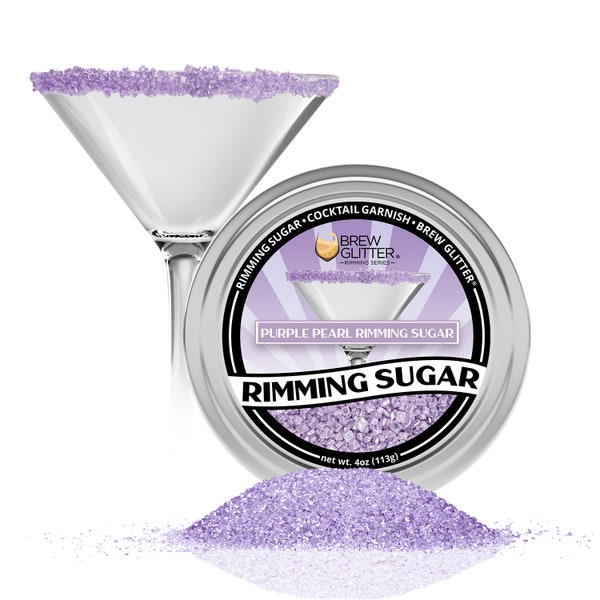 Purple Pearl Drink Rimming Sugar (4oz & 1lb Bulk Sizes) | Sugar for Garnishing Cocktails,  Beverages and Soft Drinks by Brew Glitter