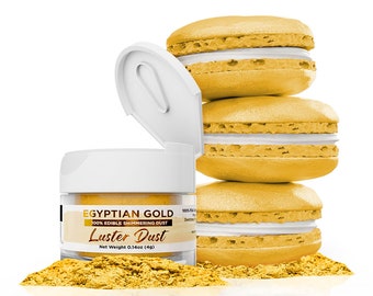 Egyptian Gold Luster Dust and Cake Paint (4g and 25g Sizes) Edible Glitter Dust for Cake Decorating, Cupcakes, Cookies and Candy by Bakell