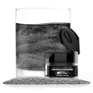 Black Shimmer Brew Glitter Jars (4g and 25g Sizes) Edible Drink Glitter for Beer, Cocktails and Beverages