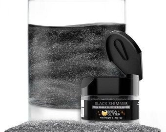 Black Shimmer Brew Glitter Jars (4g and 25g Sizes) Edible Drink Glitter for Beer, Cocktails and Beverages