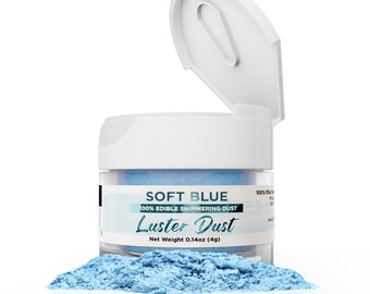 Soft Blue Luster Dust and Paint Jars (4g & 25g Sizes) Edible Glitter Dust for Cake Decorating, Cupcakes, Cookies and Candy by Bakell