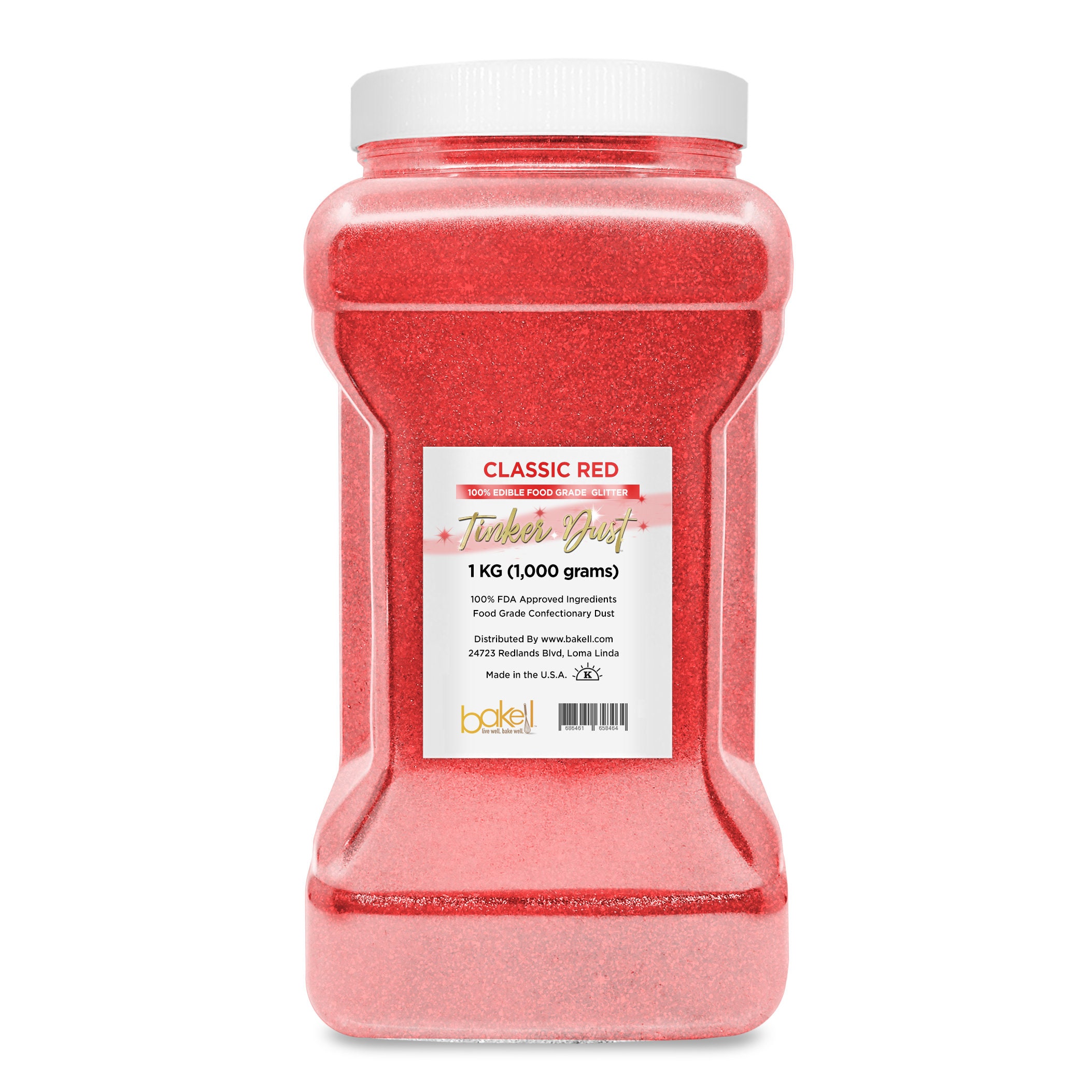  BAKELL Classic Red Edible Glitter, 25 Grams, TINKER DUST Edible  Glitter, KOSHER Certified, 100% Edible Glitter