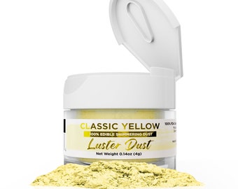 Classic Yellow Luster Dust and Paint Jars (4g & 25g Sizes) Edible Glitter Dust for Cake Decorating, Cupcakes, Cookies and Candy by Bakell