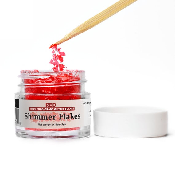 Red Edible Shimmer Flakes Glitter Flakes, Cake Toppers Bakell 
