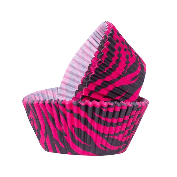 Hot Pink Zebra Print Standard Size Cupcake Liners | 25 PC Set | Grease Proof Cake Liners & Wrapper Cupcake - Baking, Caking and Craft Tools