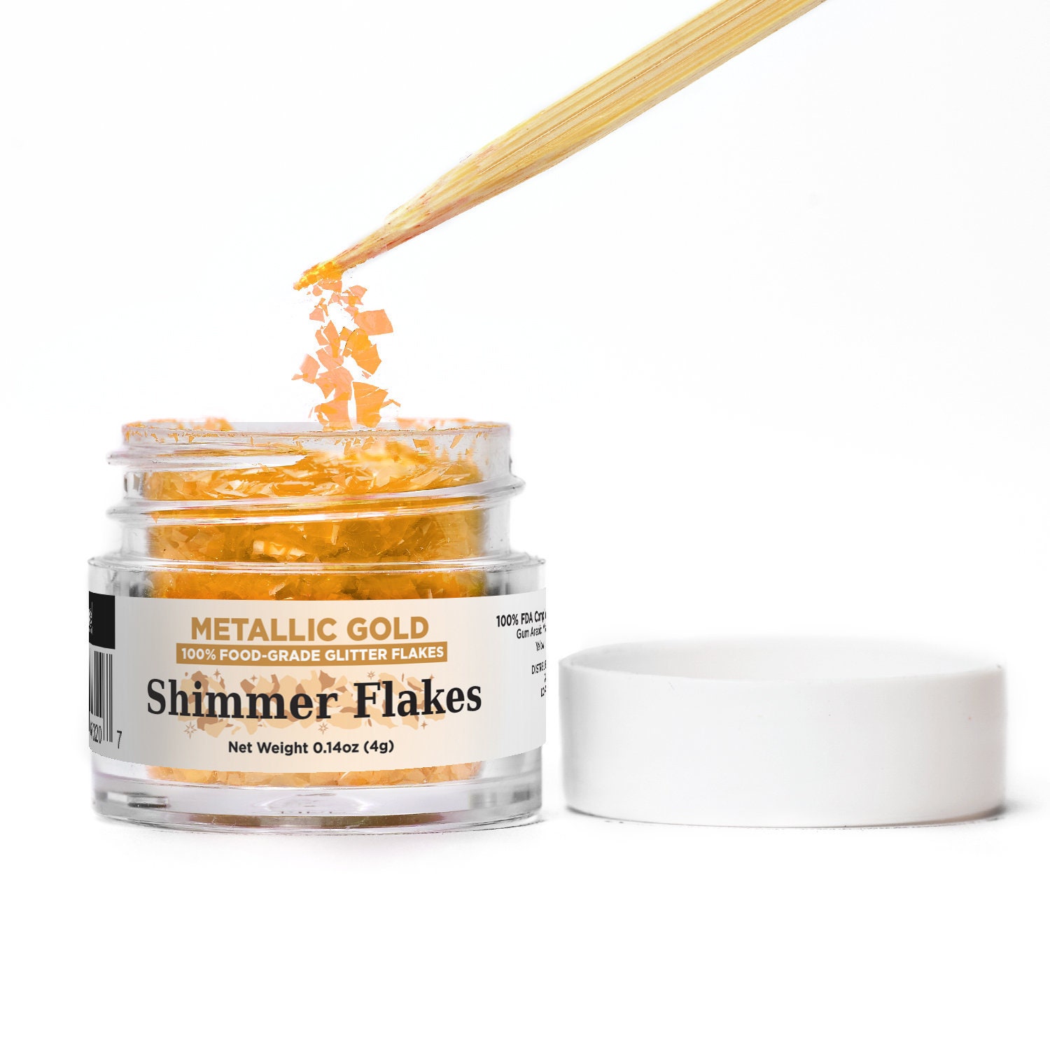 Buy Gold Star Shaped Edible Shimmer Flakes
