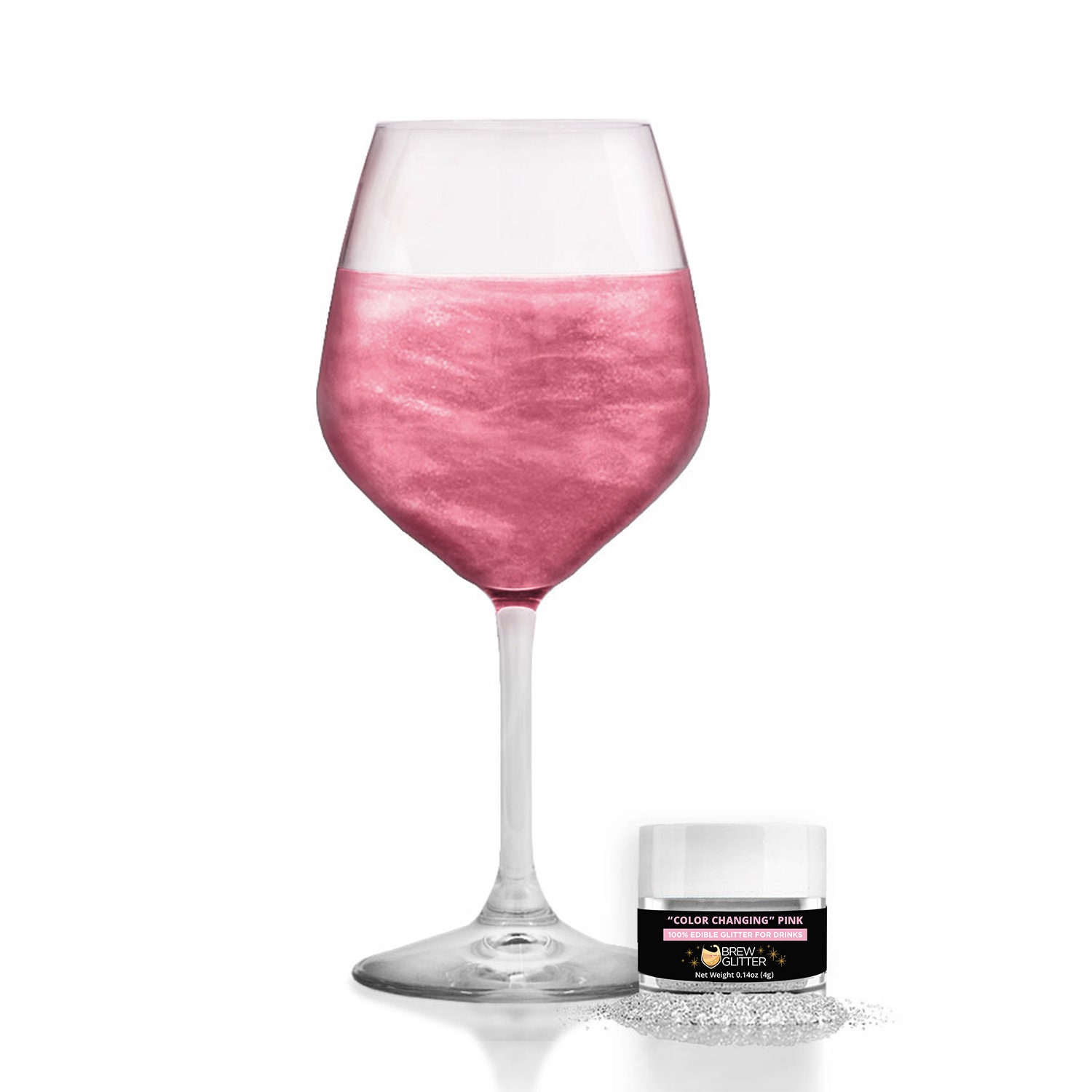 Pink Edible Color Changing Drink Glitter Brew Glitter for Drinks,  Cocktails, Beer, Drink Garnish & Beverages 