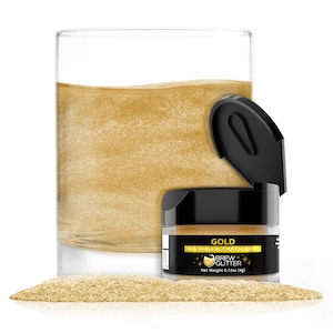 Gold Brew Glitter Jars (4g and 25g Sizes) Edible Drink Glitter for Beer, Cocktails and Beverages