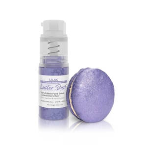 Lilac Purple Luster Dust and Paint (4 Gram Pump) Edible Glitter Dust for Cake Decorating, Cupcakes, Cookies and Candy by Bakell