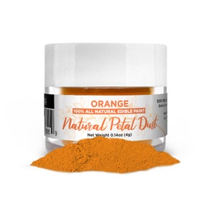 Orange All Natural Petal Dust Edible Baking Powder (4g & 25g Sizes) For Cake Decorating, Cupcakes and Cookies by Bakell