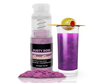 Dusty Rose Brew Dust Jars (4g and 25g Sizes) Edible Drink Dust for Beer, Cocktails and Beverages by Brew Glitter