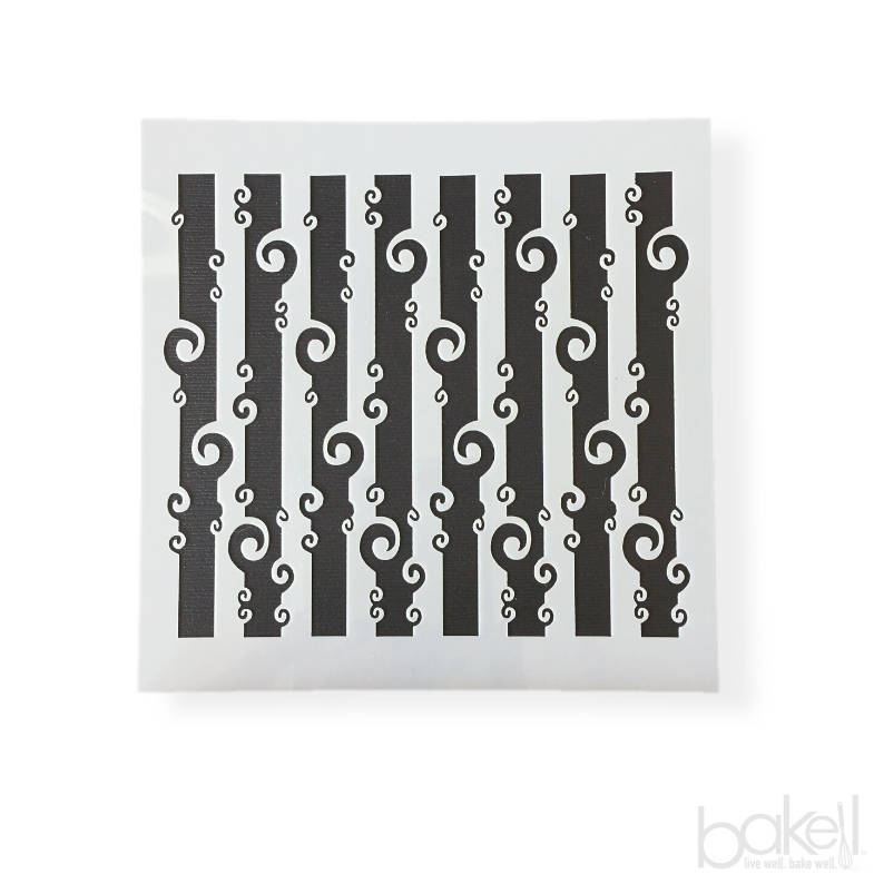Decorating Ocean Wave Pattern Stencil 5x5 Art Stencil and Food Safe Stencils from Bakell