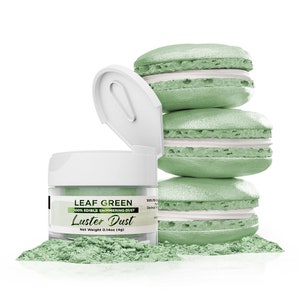 Leaf Green Luster Dust and Paint Jars (4g & 25g Sizes) Edible Glitter Dust for Cake Decorating, Cupcakes, Cookies and Candy by Bakell
