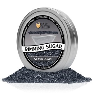 Silver Pearl Drink Rimming Sugar (4oz & 1lb Bulk Sizes) | Sugar for Garnishing Cocktails, Beverages and Soft Drinks by Brew Glitter image 4