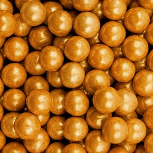 Gold Pearl Edible 8mm Beads Sprinkles (1/2 cup and 1lb Sizes) Candy Decor for Cakes, Ice Cream & Cookies by Krazy Sprinkles