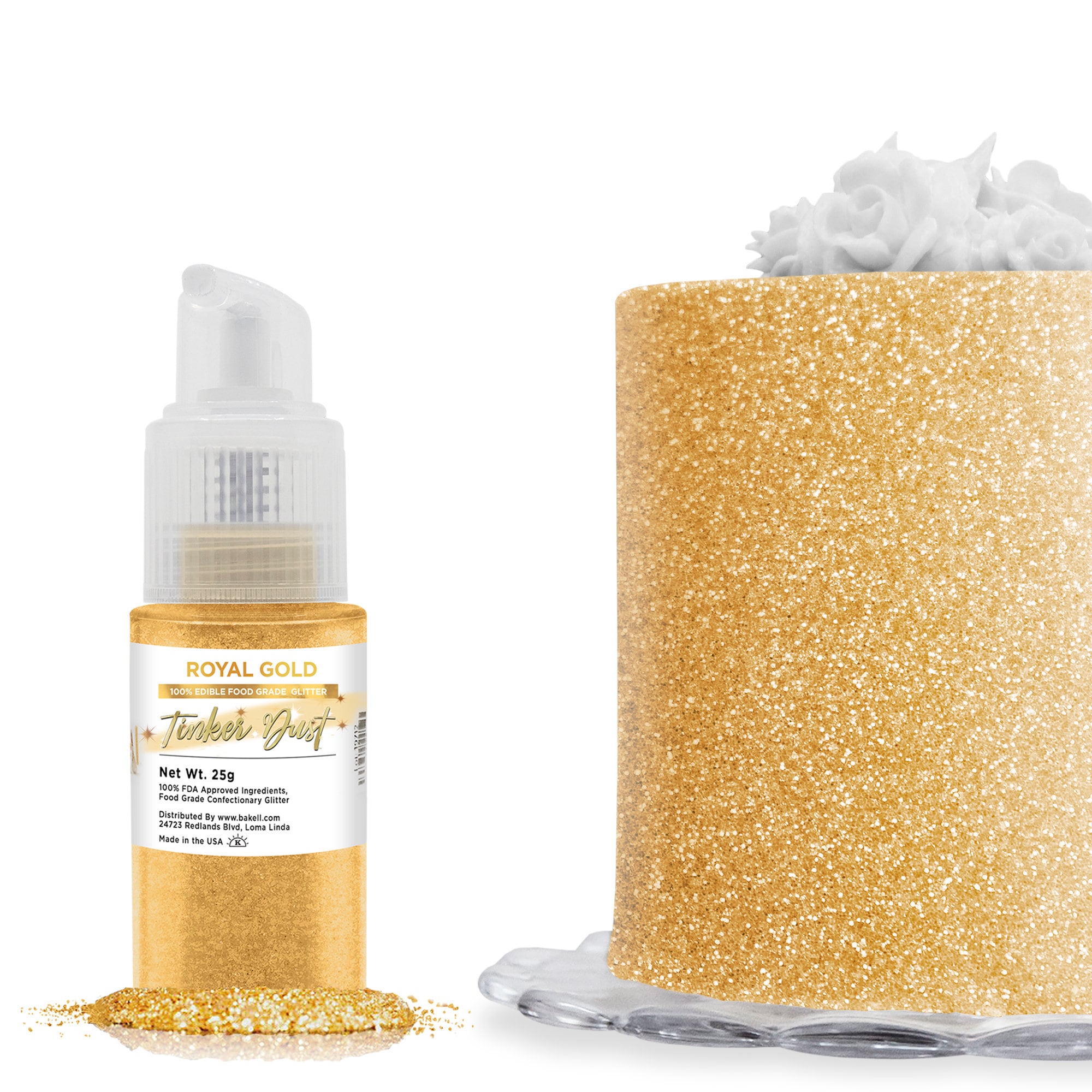 Royal Gold Tinker Dust Edible Glitter Spray Pump Bakell® Food Grade Gourmet  Dessert, Food & Drink Garnish Pearlized Shimmer Sparkle -  Denmark