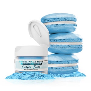 Periwinkle Blue Luster Dust and Paint Jars (4g & 25g Sizes) Edible Glitter Dust for Cake Decorating, Cupcakes, Cookies and Candy by Bakell