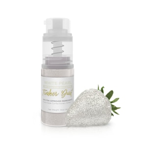 White Pearl Tinker Dust Spray Pumps (4g & 25g Sizes) Edible Glitter for Cake Decorating, Cupcakes, Desserts and Beverages by Bakell
