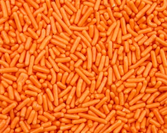 Orange Jimmies (1/2 cup and 1lb Sizes) Edible Sprinkles for Cake Decorating, Cupcakes and Ice Cream by Krazy Sprinkles