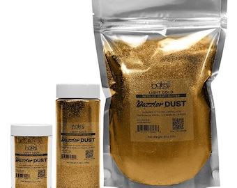 Purpurina metálica ultrafina color oro claro para manualidades / Poliéster premium no tóxico / Bakell