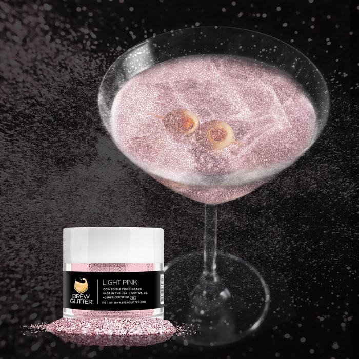 BREW GLITTER Light Pink Edible Glitter For Drinks, Cocktails, Beer, Drink  Garnish & Beverages | 4 Gram | KOSHER Certified | 100% Edible & Food Grade  