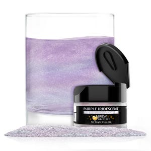Purple Iridescent Brew Glitter Jars (4g and 25g Sizes) Edible Drink Glitter for Beer, Cocktails and Beverages
