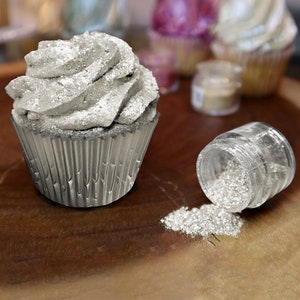 White Pearl Tinker Dust Jars Gourmet Edible Glitter for Cake Decorating, Cupcakes, Desserts and Beverages by Bakell image 2