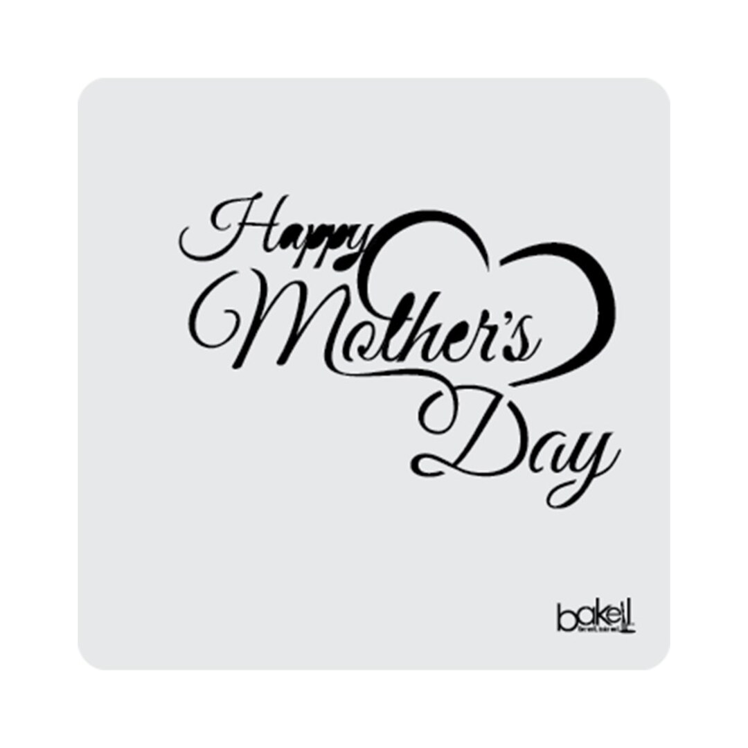 3x3 Happy Mothers Day Text Stencil - Baking, Caking and Craft Tools From Bakell - Etsy