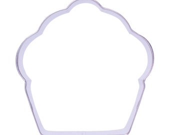 3.5" Cupcake Shaped Stainless Steel Cookie Cutter | For Fondant, Cookie Dough, Chocolate, Marzipan and even Crafting Clay from Bakell