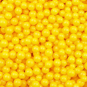 Yellow Edible 4mm Beads Sprinkles (1/2 cup and 1lb Sizes) Candy Decor for Cakes, Ice Cream & Cookies by Krazy Sprinkles