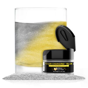 Color Changing Yellow Brew Glitter Jars (4g and 25g Sizes) Edible Drink Glitter for Beer, Cocktails and Beverages