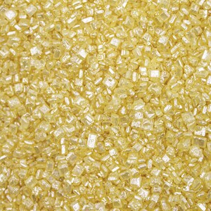 Yellow Pearl Sugar Sand (1/2 cup and 1lb Sizes) For Cake Decorating, Cupcakes and Ice Cream by Krazy Sprinkles