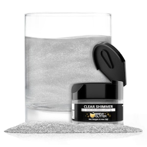 Clear Shimmer Brew Glitter Jars (4g and 25g Sizes) Edible Drink Glitter for Beer, Cocktails and Beverages