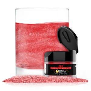 Red Brew Glitter Jars (4g and 25g Sizes) Edible Drink Glitter for Beer, Cocktails and Beverages