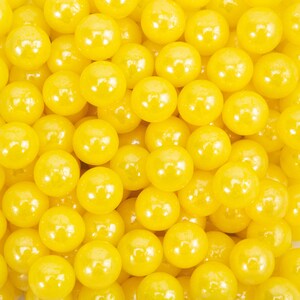 Yellow Pearl Edible 8mm Beads Sprinkles (1/2 cup and 1lb Sizes) Candy Decor for Baking, Ice Cream & Decorating by Krazy Sprinkles