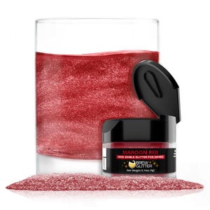 Maroon Red Brew Glitter Jars (4g and 25g Sizes) Edible Drink Glitter for Beer, Cocktails and Beverages