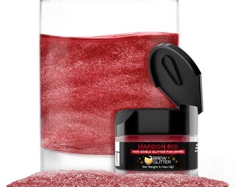 Maroon Red Brew Glitter Jars (4g and 25g Sizes) Edible Drink Glitter for Beer, Cocktails and Beverages