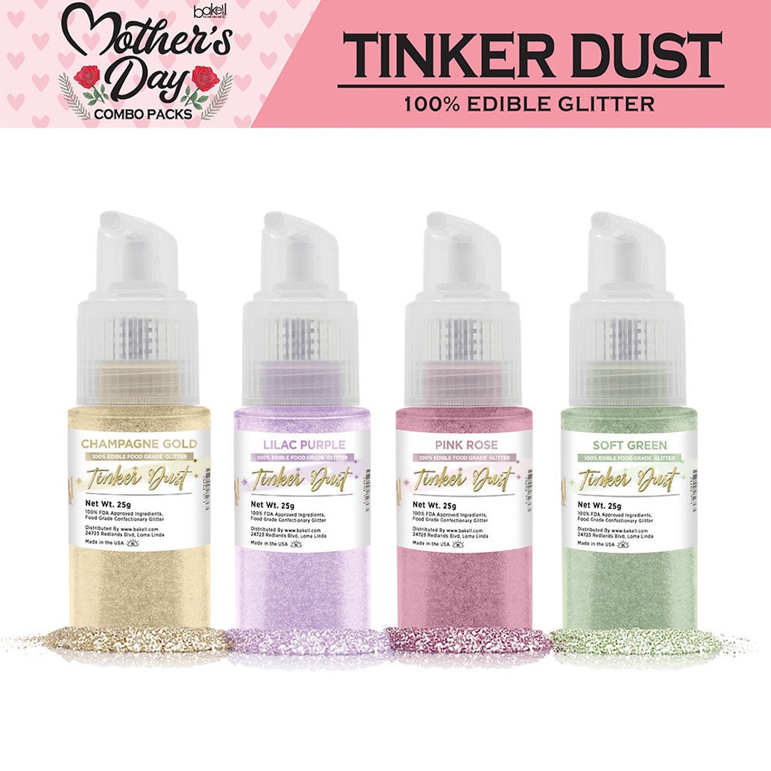 BAKELL Gold Edible Glitter, 25 Grams | TINKER DUST Edible Glitter | KOSHER  Certified | 100% Edible Glitter | Cakes, Cupcakes, Cake Pops, Drinks